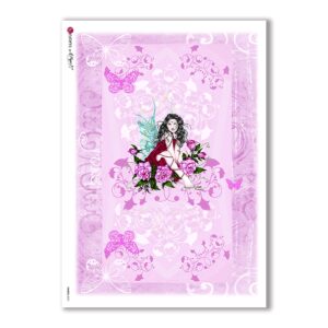 FAIRIES-0023. Carta di riso fate per decoupage.