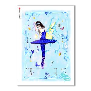 FAIRIES-0027. Carta di riso fate per decoupage.