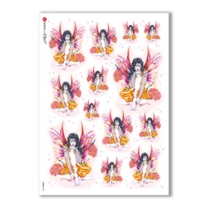FAIRIES-0029. Carta di riso fate per decoupage.