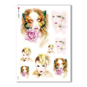 FAIRIES-0035. Carta di riso fate per decoupage.