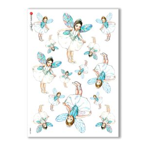 FAIRIES-0037. Carta di riso fate per decoupage.