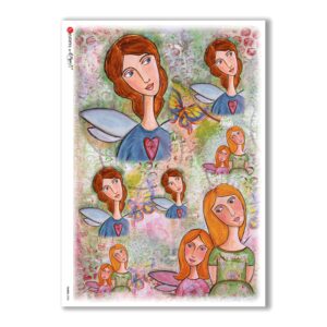 FAIRIES-0038. Carta di riso fate per decoupage.