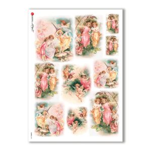 FAIRIES-0039. Carta di riso fate per decoupage.