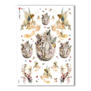 FAIRIES-0041. Carta di riso fate per decoupage.