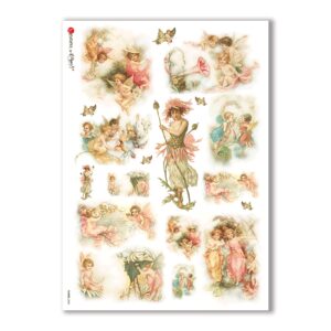FAIRIES-0042. Carta di riso fate per decoupage.
