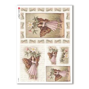 FAIRIES-0043. Carta di riso fate per decoupage.