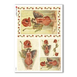FAIRIES-0044. Carta di riso fate per decoupage.
