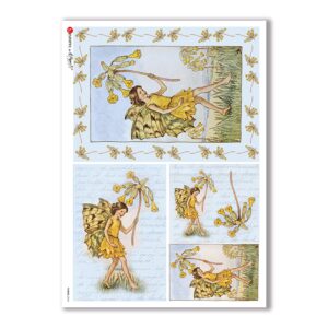 FAIRIES-0045. Carta di riso fate per decoupage.