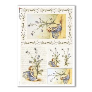 FAIRIES-0047. Carta di riso fate per decoupage.