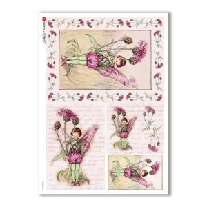 FAIRIES-0049. Carta di riso fate per decoupage.