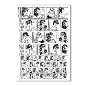 COMICS-0003. Carta di riso fumetti per decoupage.