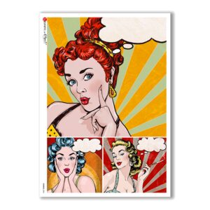 COMICS-0006. Carta di riso fumetti per decoupage.