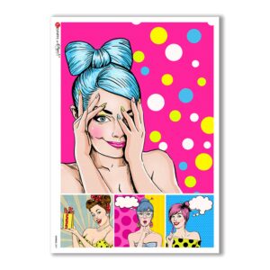 COMICS-0007. Carta di riso fumetti per decoupage.
