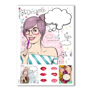COMICS-0008. Carta di riso fumetti per decoupage.