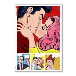 COMICS-0009. Carta di riso fumetti per decoupage.