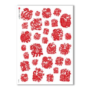 FOLK-0002. Carta di riso etniche per decoupage.