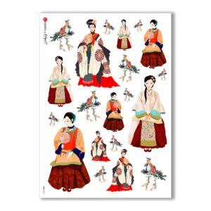 FOLK-0010. Carta di riso etniche per decoupage.