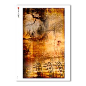 FOLK-0011. Carta di riso etniche per decoupage.