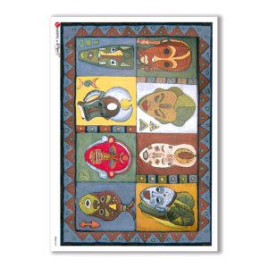 FOLK-0020. Carta di riso etniche per decoupage.