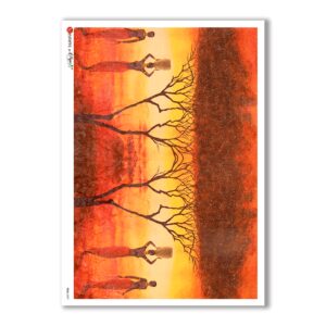 FOLK-0027. Carta di riso etniche per decoupage.