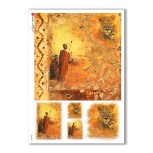 FOLK-0028. Carta di riso etniche per decoupage.
