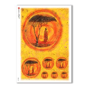 FOLK-0029. Carta di riso etniche per decoupage.