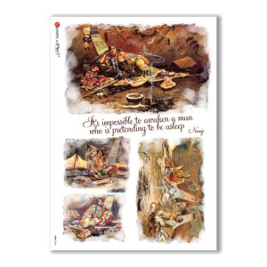 FOLK-0036. Carta di riso etniche per decoupage.