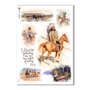 FOLK-0037. Carta di riso etniche per decoupage.