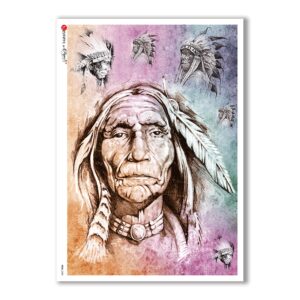 FOLK-0040. Carta di riso etniche per decoupage.