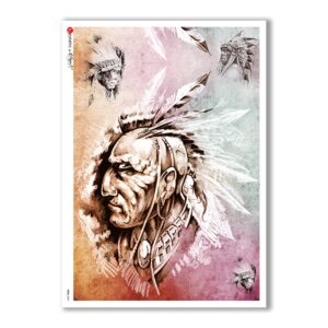 FOLK-0041. Carta di riso etniche per decoupage.