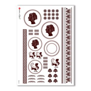 FOLK-0043. Carta di riso etniche per decoupage.
