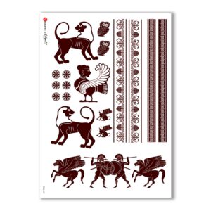 FOLK-0047. Carta di riso etniche per decoupage.