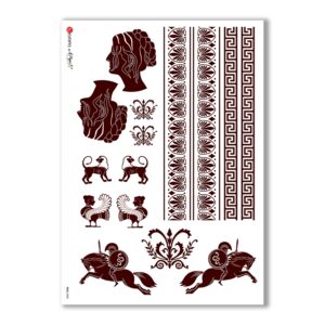 FOLK-0048. Carta di riso etniche per decoupage.