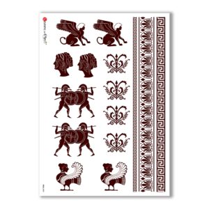 FOLK-0050. Carta di riso etniche per decoupage.