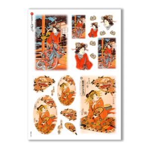 FOLK-0052. Carta di riso etniche per decoupage.