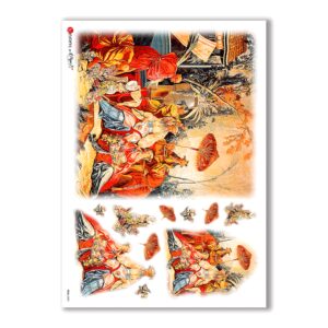 FOLK-0053. Carta di riso etniche per decoupage.