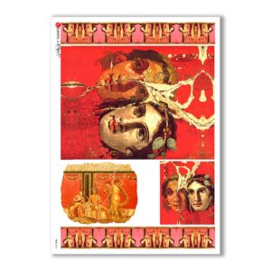 FOLK-0057. Carta di riso etniche per decoupage.