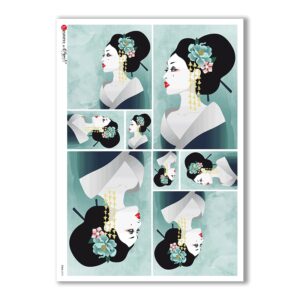 FOLK-0070. Carta di riso etniche per decoupage.