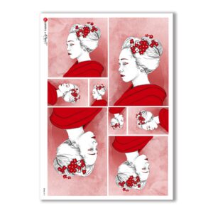 FOLK-0071. Carta di riso etniche per decoupage.