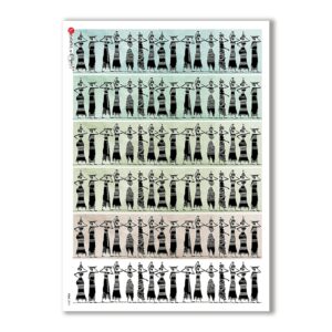 FOLK-0074. Carta di riso etniche per decoupage.