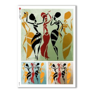 FOLK-0075. Carta di riso etniche per decoupage.