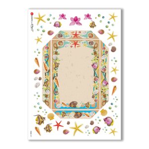 FRAME-0007. Carta di riso cornici per decoupage.