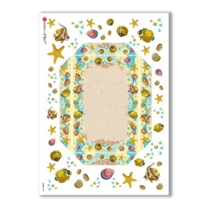 FRAME-0008. Carta di riso cornici per decoupage.