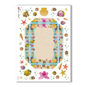 FRAME-0009. Carta di riso cornici per decoupage.