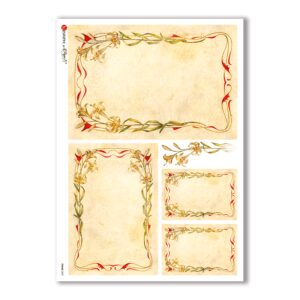 FRAME-0021. Carta di riso cornici per decoupage.