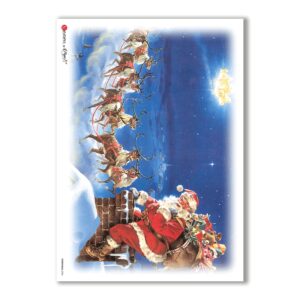 CHRISTMAS-0056. Carta di riso Natale per decoupage.