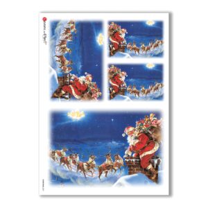 CHRISTMAS-0057. Carta di riso Natale per decoupage.