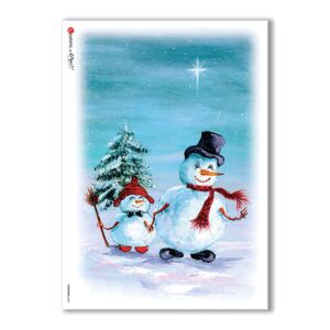 CHRISTMAS-0065. Carta di riso Natale per decoupage.