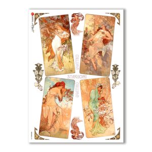 NOUVEAU-0001. Carta di riso art nouveau per decoupage.