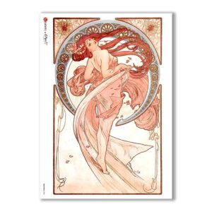 NOUVEAU-0006. Carta di riso art nouveau per decoupage.